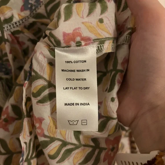 TUCKERNUCK MAREA Marigold Georgia Blouse Size XS Cotton Floral - Picture 9 of 10